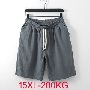 Mäns stora shorts plus storlek 15xl 12xl 14xl 9xl Summer Linen Stor stretch Sport Loose 56 58 60 Black Large Size Shorts