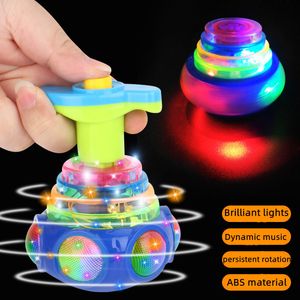 Bastoncini luminosi a LED Giocattolo Trottola Flash Cime luminose Espulsione colorata Lampeggiante Giroscopio a led Giocattoli classici per bambini 230605