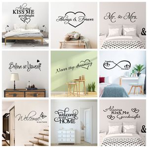 Romantic Love Always Forever Wall Sticker For Bedroom Decor Living Room Decoration Stickers Mural Removable Wall Decals Decor