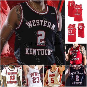 MI08 Custom Western Kentucky Hilltoppers baskettröja NCAA College Taveion Hollingsworth Bassey Carson Williams Savage Anderson Justice Lee Lee