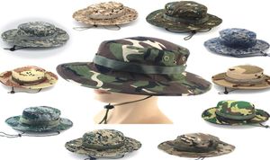 Camouflage Bucket Hat Outdoor Protection Mountaineering Fishing Cap Sun Hat Summer Breathable Wide Brim Hats With Tightening Rope5631167