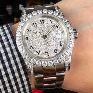 Titta på automatisk mekanisk rörelse män armbandsur diamantur 40mm rostfritt stål 904l vattentät designer armband affärs armband montre de luxe gåva