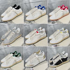 Lyxdesigner snörning med låg topp tennisskor Kvinnor Mänmärke Flat Casual Trainers Shoes Sneakers Sequins Classic White Do Dirty Athletic Shoes Sport Shoe Outdoor