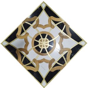 Jade mármore Art Parquet Latão Inlay Piso de madeira Villas luxuosas decoração de casa piso de madeira de jacarandá medalhão embutir decalque de parede desenhos de marchetaria