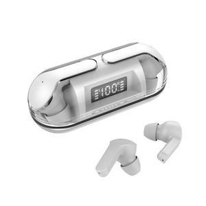 Brusreducering hörlurar Bluetooth5.3 Trådlösa hörlurar Binaural Gaming Headset LED Display Slidande transparens laddningsfodral för Huawei Samsung iPhone