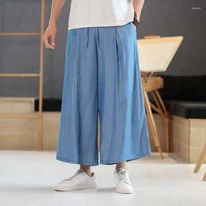 Etniska kläder 2023 Summer Autumn Solid Color Baggy Jogger Trousers Wide Leg Unisex Kimono Pants Design Drawstring Belt Lounge XXXXXL