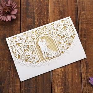 Hollow out paper carving wedding invitations European style wedding invitations Festival invitations Greeting cards