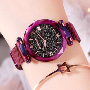Wristwatches KINGNUOS High-end Small Fashion Ladies Starry Sky Mesh Belt Waterproof Vacuum Plating Watch