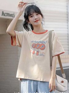 Футболка Deeptown Harajuku Хлопковое график корейская мода-любимая девушка топ каваи мультфильм-печати футболка с коротким рукавом женская футболка для женской P230603