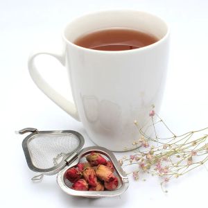 Фильтр из нержавеющей стали для заварки чая, фиксирующая сетка для специй, шариковый фильтр для чая для кухни, чайник в форме сердца