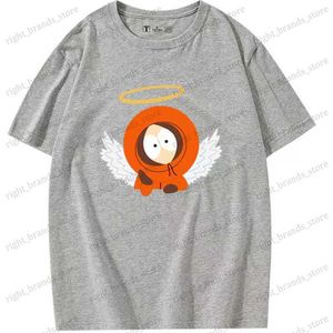 Men's T-Shirts 2023 Summer New S-South Park T-shirt Cotton Cartoon Print Couple Short Sleeve Top Tee T230605