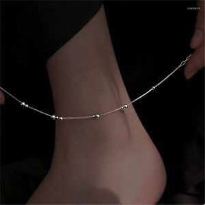 Anklets Boho Regulowany łańcuch pudełkowy okrągły koralika dla kobiet dziewcząt sandały plażowe bransoletka kostki SL641