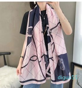 Silk Scarf Fashion Print Pattern Ladies Collar 180 90cm Designer Scarfs Women Outdoor Beach Shawl Silk Scarves