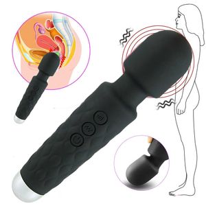 Massager zabawek seksu 20 prędkości Av Magic Różdżka wibrator dildo dla kobiet silikonowa samica masturbatora