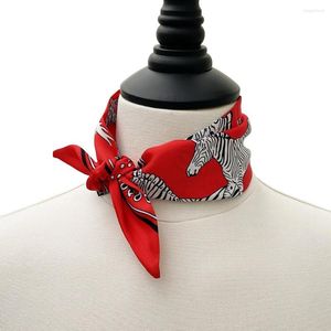 Scarves Bag Strap Small Scarf Women Silk Headband Long Accessories Ribbons Hijab Tie Brand 95cm 5cm Zebra Printed