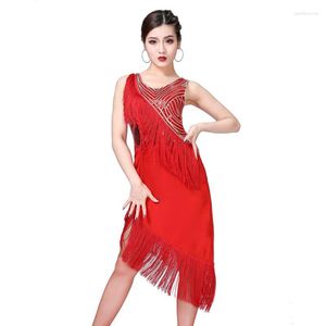 Stage Wear Adult Sequins Fringed Latin Dance Skirt Performance Clothes Exercise