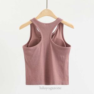 Lulu Racerback Yoga Tank Tops Lulus Women Fiess Sleeveless Summer Sports Vest Breathable Cami Shirts Slim Ribbed Running Gym Crop Built in Bra Top 92