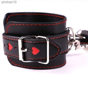 Hearts Hands Ankle Restraints Cosplay Strict Bondage Play Punk BDSM Adult Games Sex Flirt Toys mid-night Lover Hand L230518