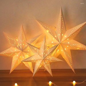 Decoração de festa Eid Mubarak Hollow Out Star Pendurado Pingente Decorativo Casa Lanterna De Papel Ao Ar Livre Estrelas Abajur Decoração De Jardim 2023