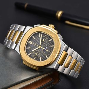 Designer masculino assistir quartzo wristwatches clássico 5740 relógios moda moda aço inoxidável zagueiro de punho de pulso