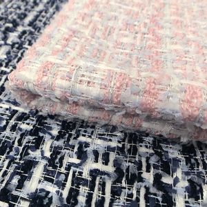 Fabric Pink Tweed Woven Yarn Dyed Autumn Winter Fabrics Sewing Fashion Coat Outwear Dress DIY Crafts 100X150cm Tissu