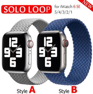 Braided Solo Loop Tecido Nylon Strap Para Apple Watch pulseira 44mm 40mm 38mm 42mm silicone pulseira elástica iWatch Series 6 SE 5 4 39581411