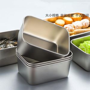 Storage Bottles 304 Sorting Box With Lid Stainless Steel Japanese Style Plus Deep Flavor Household Bento Crisper Picnic
