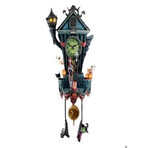 Altro Home Decor Halloween Orologio da parete Nightmare Cuckoo Tim Burton S The Night Mare Before Christmas Ornaments Pendum Jack Sally Drop Dhmqx