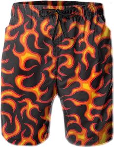 Pantaloncini da uomo Fire Mens Swim Quick Dry Summer Beach Trunks Costumi da bagno Hawaii Costumi da bagno con tasche