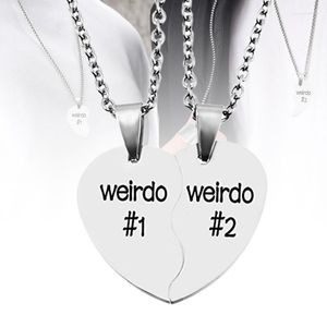 Pendanthalsband Matchande halsband för par Heart Charm Weirdo smycken Set present Jubileum