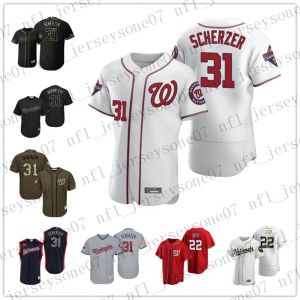 Anpassade män washington''nationals''custom mens kvinnor ungdom 31 Max Scherzer 22 Juan Gray Red Autentic 2020 Home Jersey