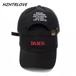 s Rapper di alta qualità Kendrick Lamar Damn Cap Ricamo DAMN Papà Cappello Donna Uomo Baseball Hip Hop Bone 230603