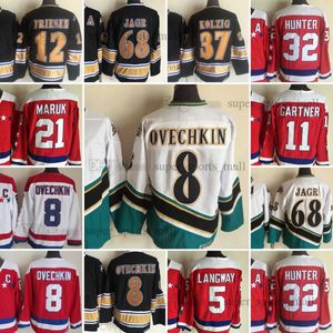 1974-1999 Movie Retro CCM Hockey Jersey 8 Alex Ovechkin 5 Rod Langway 11 Mike Gartner 21 Dennis Maruk vintage broderi tröjor