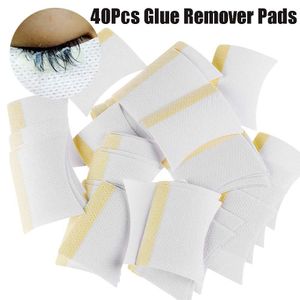 Brushes 40Pcs Eyelash Extension Glue Remover LintFree Paper Cotton Pads Lashes Grafting Nonwoven Glue Cleaning Wipes Makeup Tools