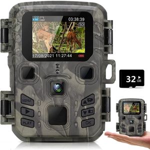 Jaktkameror utomhus mini trail camera 4k hd 20mp 1080p infraröd natt vision rörelse aktiverad fällspel IP66 Vattentät vilda djurliv 230603