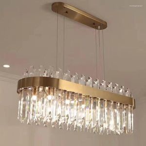 Lampade a sospensione Lampadario di lusso Lampada di cristallo Moderna Kroonluchter AC110V 220V Oro Sala da pranzo Living Light Fixtures