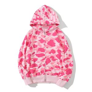 Designer bap Männer Frauen Hoodie Pink Hai Muster Casual Long Sleeve Sportwear Camouflage Full Reißverschlüsse Hoodies Jacke Schwarz weiß bunte Hoodie Größe S-XXXL LPM