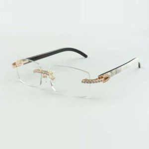 Endlesses Buffs Diamonds Okulary przeciwsłoneczne Ramki 3524012 z naturalnymi hybrydowymi nogami rogów bawołów i obiektywem 56 mm 5A