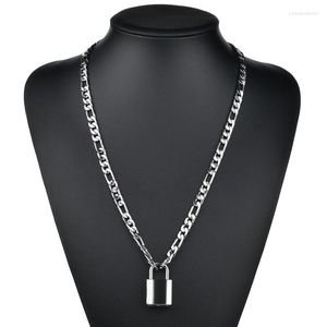 Pendant Necklaces Fashion Punk Silver Color Chain For Women Padlock Hip Hop Personality Jewelry Gothic Neck Decoration