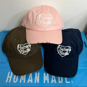 2023 Human Spot Baseball Cap Japanische Mode herzförmige Liebesbrief Stickerei Baumwolle Entenzunge Hut