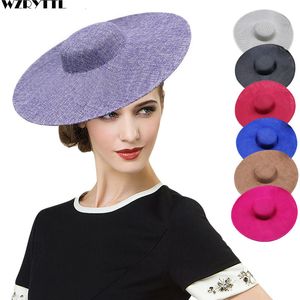 Stingy Brim Hats Ladies Fascinators Millinery Hat Base Party Wedding Sinamay Hat White Wide Brim Fedora Headpiece Hair Accessories 230603
