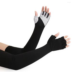 Knäunderlag Cykling Sun Protection Arm Sleeve Unisex Outdoor Sports Half Finger Ice Cover Cool Feeling