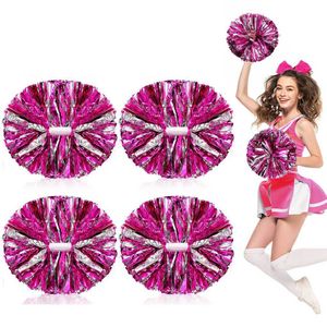 Cheerleading 4 Pieces Cheerleadering Pom Poms School Music Competition Handheld Cheerleader Pompoms Party Decoration Kids Adults 230603