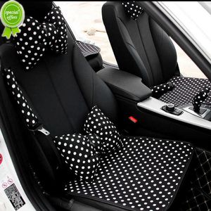 New Classic Polka Dot Car Seat Cover Interior Accessories Universal Cotton Auto Seat Cushion Pad Four Seasons Car Mats for Women