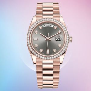 박스 페이퍼가있는 다이아몬드 시계 고품질 시계 새 버전 옐로우 골드 다이아몬드 베젤 40mm 다이얼 자동 패션 남성용 시계 데이트 손목 시계