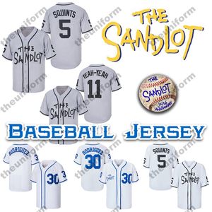 Le maglie Sandlot Mike Vitar Benny La maglia da baseball Jet Rodriguez # 30 Coa Squints # 5 Alan Yeah-Yeah # 11 Moive