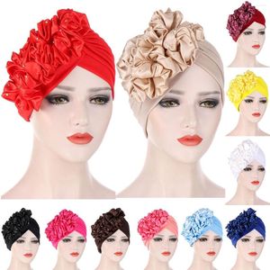 Berets Frauen Solide Perlen Hut Muslimischen Rüschen Krebs Wrap Cap Damen Baseball Hüte Sommer Hoop Kopf