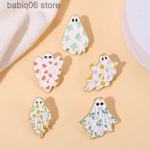 Pins broszki klon Ghost Ghost Halloween terror ducha broszka metalowa odznaka galwanida odzieży farba akcesoria t230605