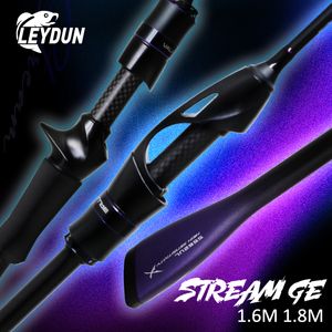Båtfiskespön Leydun Stream GE Micro Ul Fishing Rods Ultralight 1.68m 1,8 m snabb action Spinning Casting Traving Trout Rod Fishingtackle 230603