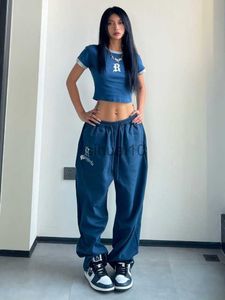 Women's Jeans HOUZHOU Hippie Y2K Blue Jogging Sweatpants Women Kpop Streetwear Oversize Black Sports Pants Female Gothic Baggy Jogger Trousers J230605